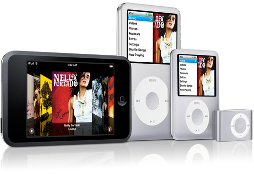 iPod line-up per 5 september 2007