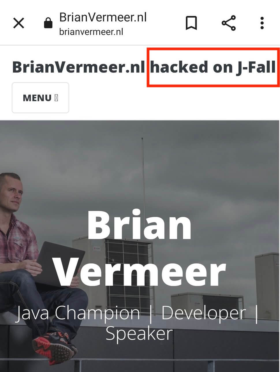 BrianVermeer.nl hacked on J-Fall 2021